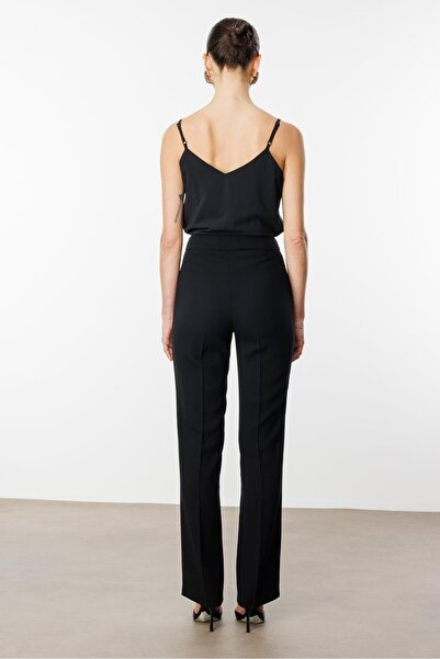 Moda İlgi Модальні штани з широкими штанинами та кишенями з боків - 7597 Чорні