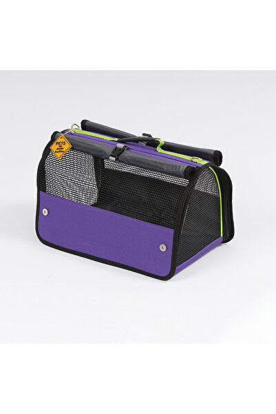 BRAVE PAWS Perdeli Flybag Plastik Yırtılmaz Fileli Kedi Ve Köpek Taşıma Çantası Havayolu Çantası Yıkanabilir