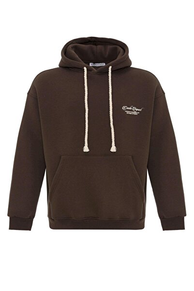 VAMOSCLO με τύπωμα oversized Σετ αθλητικής φόρμας καφέ