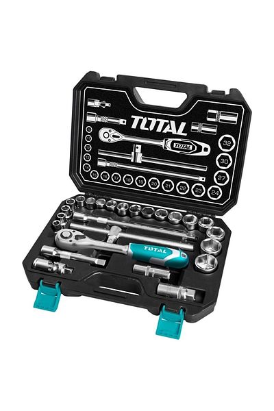 TOTAL Tht121251 1/2" Hexagon Socket Set 25 Pieces