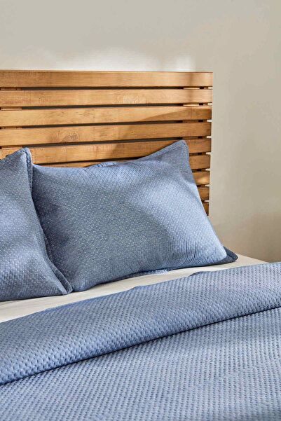 Kaşmir Home Arven Tek Kişilik Yatak Örtüsü Takımı Mavi