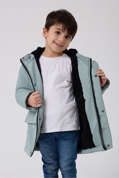 Firststops Sports Men's Shepherd Green Fur Capuze 3 Sleeve South Parka with Back Lapel
