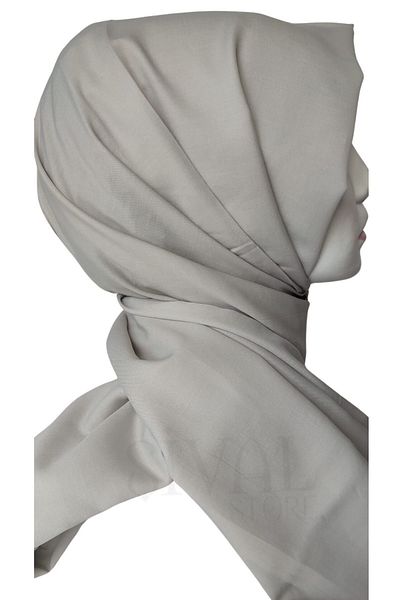 Aker Light Gray Straight Cotton Shawl - 971 Model