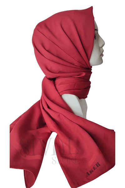 Aker 941 Model Red Plain Cotton Shawl