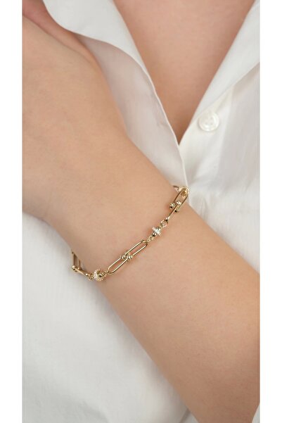 Arpaş 14 Ayar Altın Taş Detalı Toplu Ataç Bileklik 904