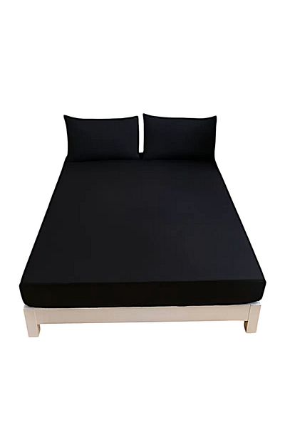 MixCotton Home Μαύρο Ελαστικό Σεντόνι 180x200 cm 100% Βαμβάκι