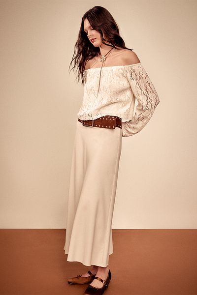 Stradivarius Flowing layered midi skirt