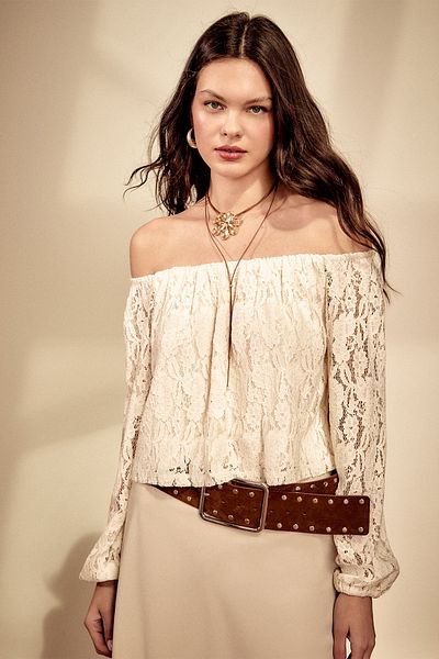Stradivarius Off-the-shoulder Lace Top Limited Edition