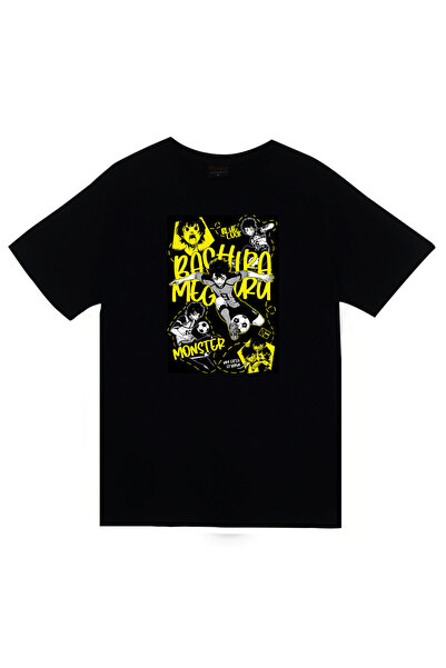 fame-stoned Blue Lock, Bachira Meguru Anime Štampano Unisex 100% pamuk Crna T...