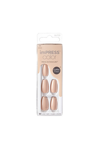 Impress KISS IMPRESS COLOR NAILS MEDIUM COFFIN- LATTE IMC506C