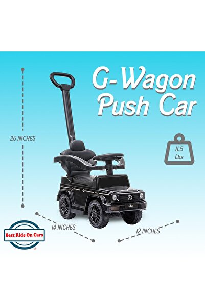 lovely baby Best Ride On Cars Kids Stroller | Mercedes G-Wagon | Music & Horn | Handle | 1-3 Years | Black