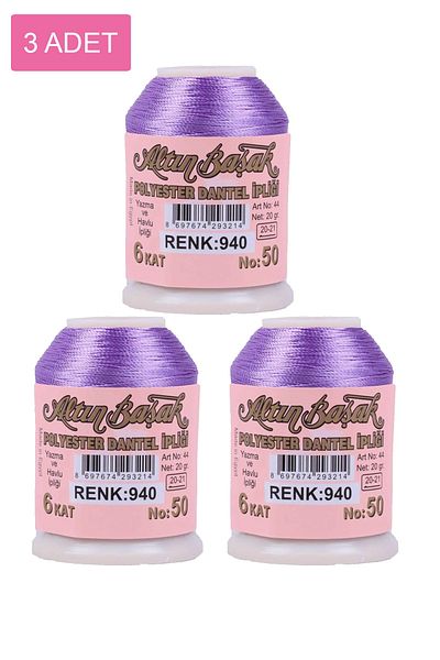 Alray 3 Pieces of Gold Needle and Lace Thread 20 Gr - Royaleks - No: 940