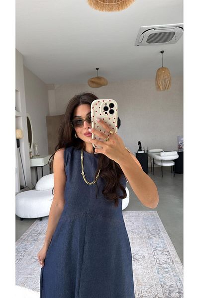 Buket Teke Rochie din denim premium din Lycra