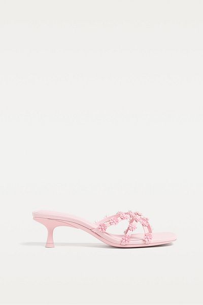 Stradivarius Floral high-heel sandals