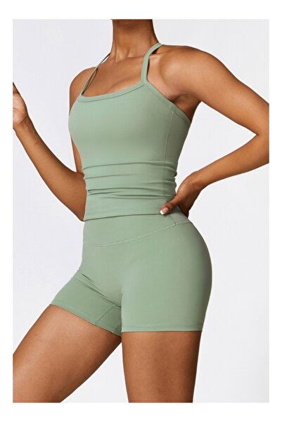 KAWN YOGA قميص رياضي نسائي بدون أكمام - قميص يوغا مبطن منخفض التأثير للتمرين