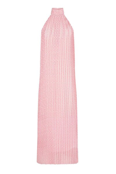 Eda Erdoğan Şifon Kendinden Pileli Elbise (YAVRUAĞZI PUANTİYELİ)