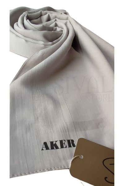 Aker Light Gray Straight Cotton Shawl - 971 Model