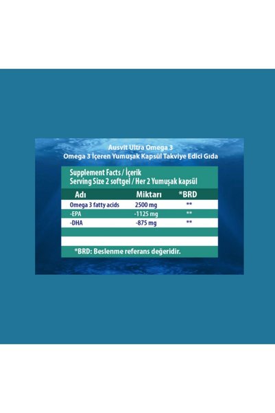 Ausvit Ultra Omega - 3 Norway Fish Oil Epa+dha 2500mg - 180 Softgels, Two Boxes