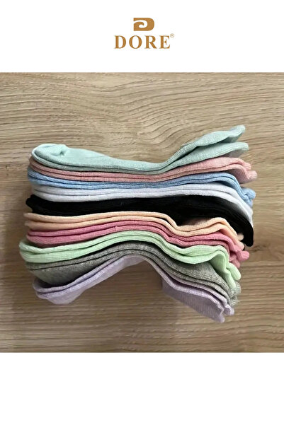 Dore Special Offer Product for Today - 8 Pairs of Women's Lycra Cotton Combed Cotton Mixed Color Eco Package Booties Socks