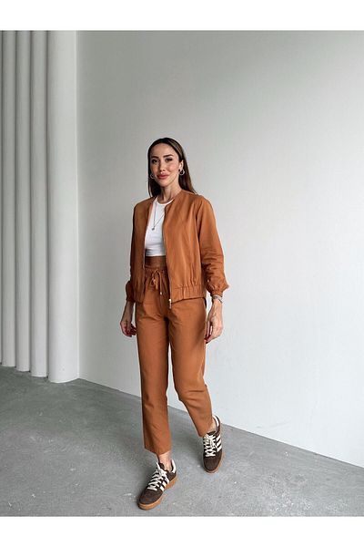 Maldia Shop Women's Zippered Jacket Pants Top and Bottom Tile Set