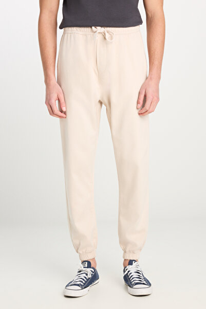 Lee Regular Fit Normal Kesim Ribanalı Paça Taş Rengi Jogger Pantolon