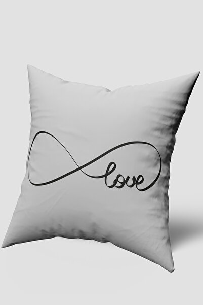 EsnafAli Λευκό Μαύρο Κάλυμμα Μαξιλαριού Ριχτάρι Γραπτό Αγάπη
