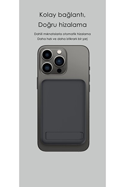 SWORD Magsafe Powerbank 10.000mAh 20W Hızlı Şarj Standlı ve Taşınabilir iPhone ve Android Uyumlu