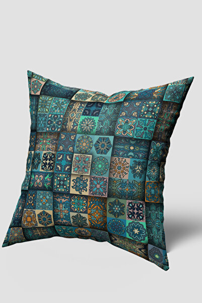 EsnafAli Husă de pernă cu model retro vintage verde