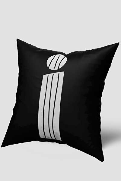 EsnafAli Ασπρόμαυρη Μαξιλαροθήκη με γράμμα Ι
