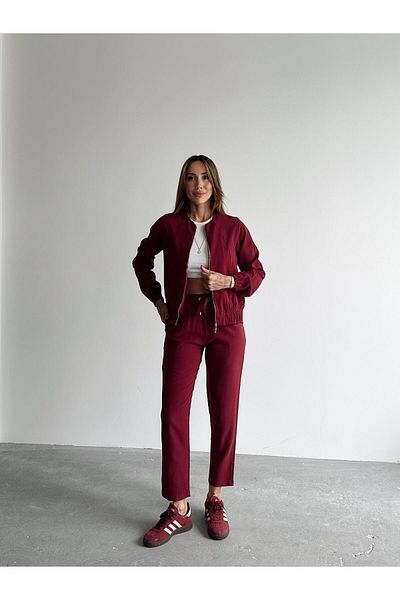 Maldia Shop سترة نسائية بسحاب وبدلة سفلية وسروال