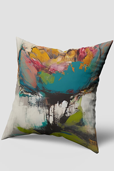 EsnafAli Husă de pernă cu model abstract verde albastru