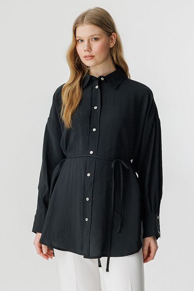 Hooopstore Cămașă MODAL - NEGRĂ