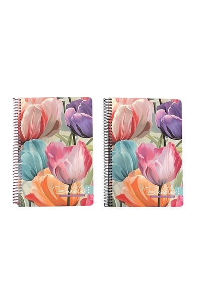 Gıpta Bubble Book Spiral Hard Cover Notebook 17*24 100 Yp. Set of 2 (1 Square + 1 Striped)