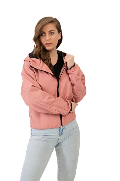 Firststops Sports Women's Powder Hooded Water and Windproof Oversize Raincoat - Windbreaker