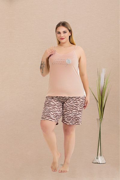 Lady Lingerie Set de pijamale supradimensionate pentru femei cu pantaloni scurți cu bretele de frânghie