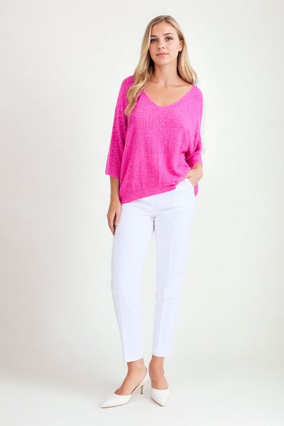 Vitrin Half Sleeve Glitter Knitwear Blouse