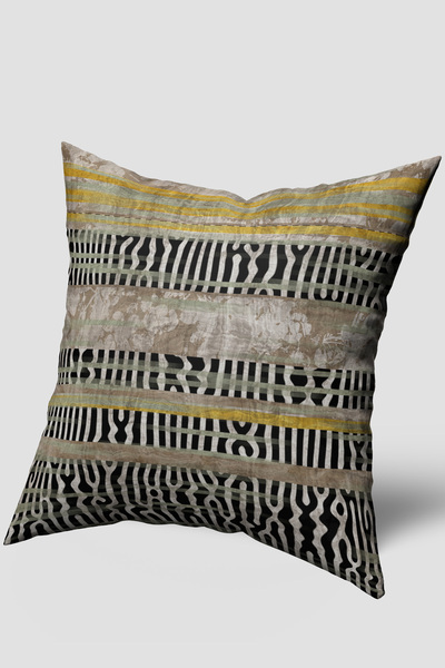 EsnafAli Καφέ Μαύρη Αφηρημένη Μαξιλαροθήκη με Μοτίβο