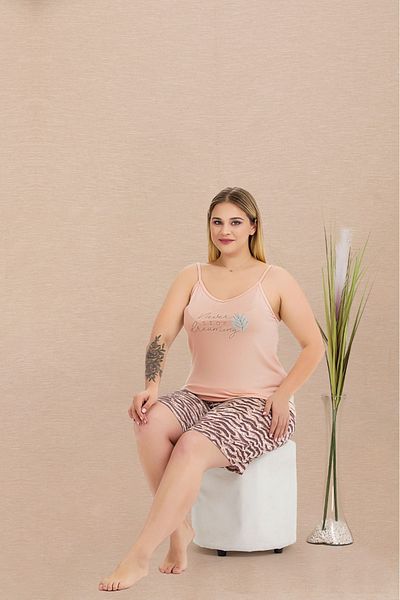 Lady Lingerie Set de pijamale supradimensionate pentru femei cu pantaloni scurți cu bretele de frânghie