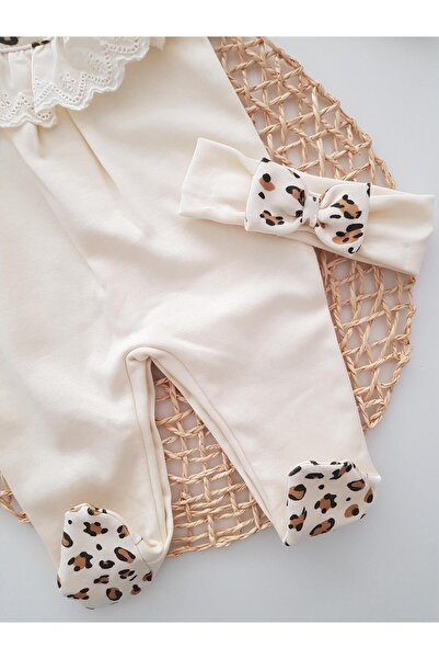 ilkimbebe Leopard Lace Collar Baby Romper