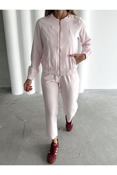 Maldia Shop Cipzáras dzseki és nadrág női rózsaszín szett