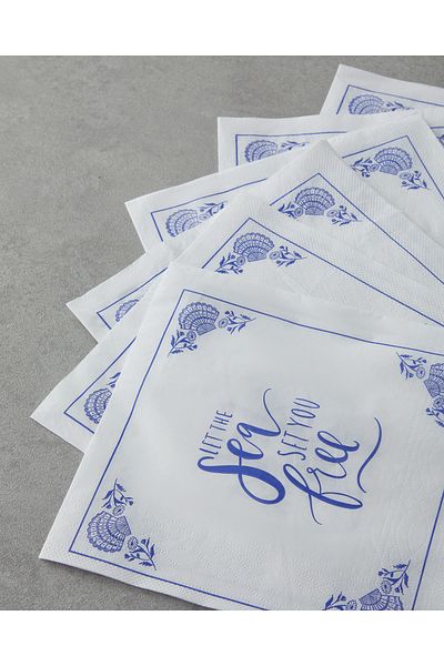 English Home Χαρτί Seafree 20 τμχ Χαρτοπετσέτες 33x33 cm Navy Blue-White