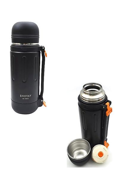 GLANCE 1200ml Black-Orange Shotay Take Trilatory Flask