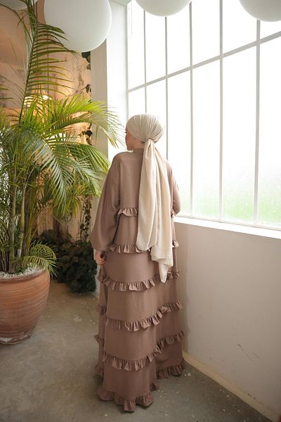 Nissra Ankanoor Mink Ruffled Casual Dress Anka 255067