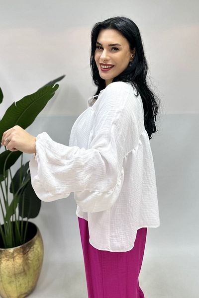 GÖKSEL Linen Design Bluz Large Size