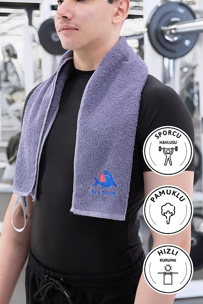 FAVORA Athlete Training Towel Gym Fitness Plates Boxing Tennis Sports Towel 105X30 cm - Anthracite