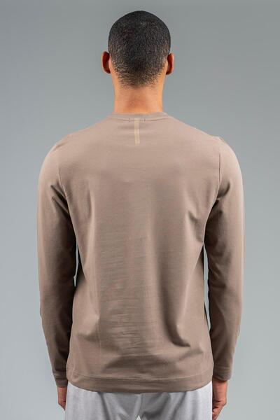 MARATON Regular Men's Crew Neck Insert Sleeve Cocoa Sweatshirt 22777