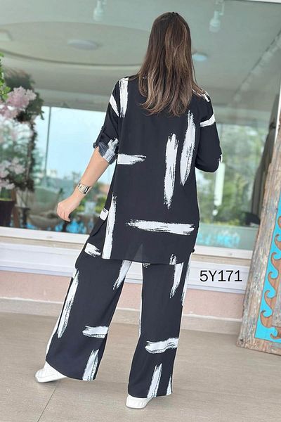 İnce Topuk Loose Cut Viscose Suit Model: 5Y171