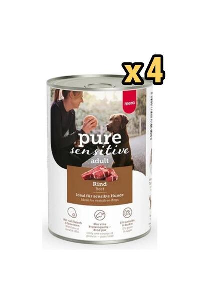 Mera Pure Sensitive Adult Biftekli Yetişkin Köpek Konservesi 400 gr x 4 Adet