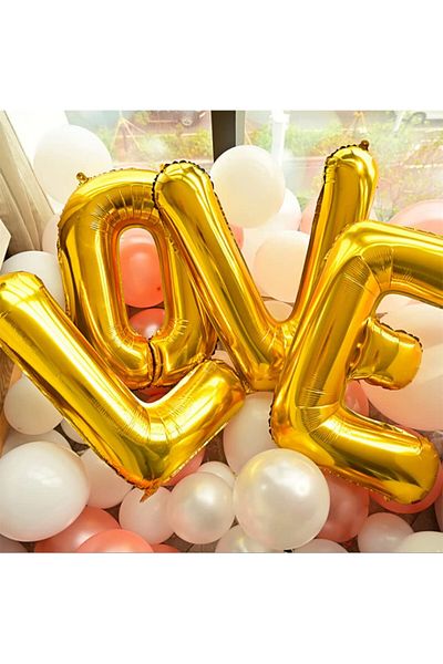 MAXEE STORE Maxee birthday balloon, letter U, gold, 40 cm