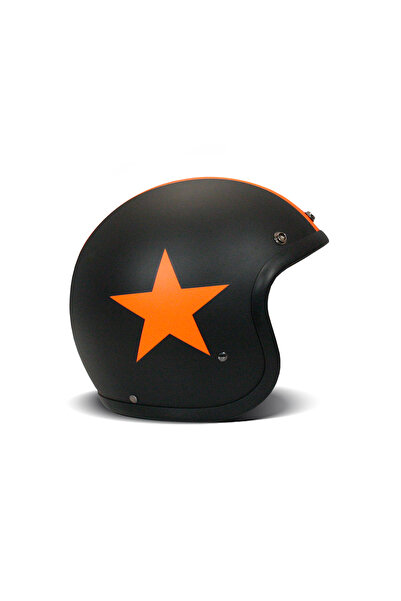 Dmd Jet Retro Star Orange Açık Motosiklet Kaskı